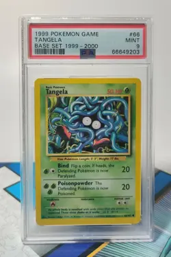 ✅1999 Pokemon Base Set Unlimited Tangela PSA 9 Mint 66/102✅ - Image 2