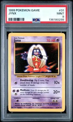 1999 POKEMON BASE SET UNLIMITED #31 JYNX PSA 9 - Image 1