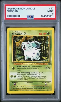 1999 POKEMON JUNGLE #57 NIDORAN PSA 9 - Image 1