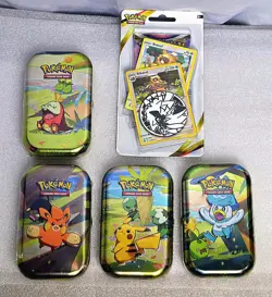 ×4 PALDEA FRIENDS Mini Tins K22 SEALED 2023 + ×1 Lost Origin C&C 2022 Pokemon - Image 1