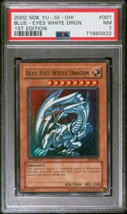 Blue Eyes White Dragon SDK-001 1st Edition Ultra Rare Yugioh PSA 7 *932 - Image 1
