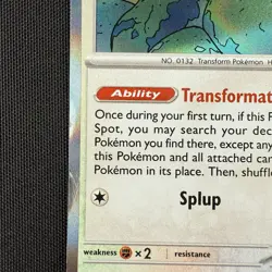Pokemon TCG Ditto 132/165 Scarlet & Violet 151 2 Square Miscut Error Holo Card - Image 5