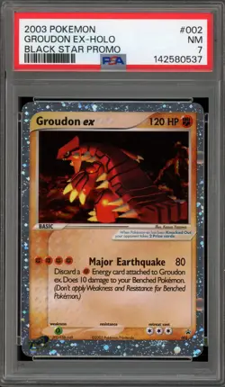 Pokemon Groudon ex Black Star Holo Promo #002 PSA 7 - Image 1