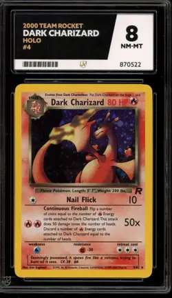 Pokemon Dark Charizard Team Rocket Unlimited Holo Rare #4 ACE 8 - Image 1