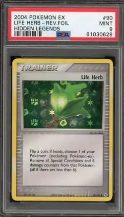 Pokemon Life Herb EX Hidden Legends Reverse Holo #90 PSA 9 Mint - Image 1
