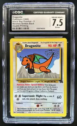 1999 Pokemon Wizards Black Star Promos Dragonite #5 CGC 7.5 - Image 1