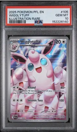 2025 POKEMON PFL EN-PHANTASMAL FLAMES ILLUSTRATION RARE #105 WIGGLYTUFF PSA 10 - Image 1