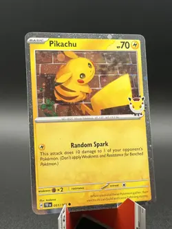 Pikachu (Cosmos Holo) Pokemon Day 2024 Stamp 051/162 NM - Image 1
