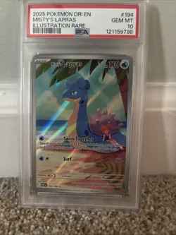 Pokemon TCG Destined Rivals Misty's Lapras Full Art Illustration Card 194/182 - Image 1