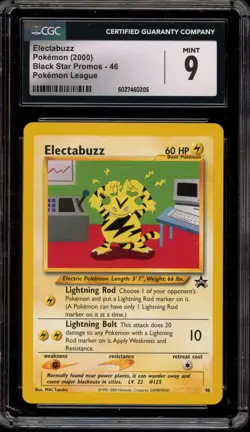 Pokemon Electabuzz Pokemon League Black Star Promo #46 CGC 9 Mint - Image 1