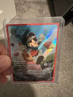 Disney Lorcana TCG Enchanted Mickey Mouse Inspirational Warrior Card Full Art - Image 1