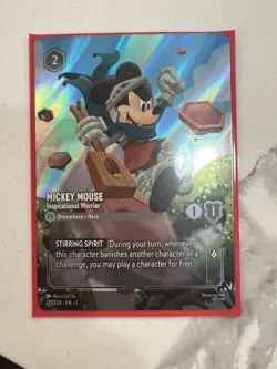 Disney Lorcana TCG Enchanted Mickey Mouse Inspirational Warrior Card Full Art - Image 3