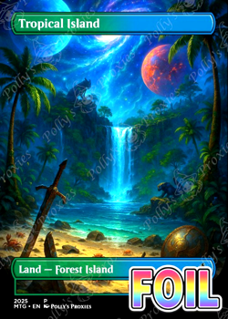 Tropical Island FOIL Original Dual Land Proxy Card Space Custom Art Design - Image 1