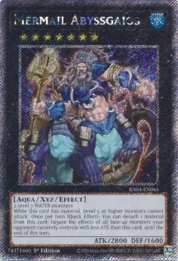 Yugioh! Mermail Abyssgaios - RA04-EN065 - Platinum Secret Rare - 1st Edition Nea - Image 1