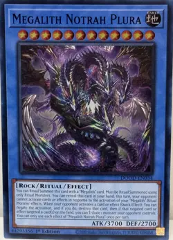 Yugioh! Megalith Notrah Plura - DOOD-EN034 - Super Rare - 1st Edition Near Mint, - Image 1