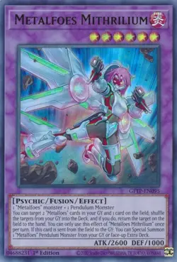 Yugioh! Metalfoes Mithrilium - GFTP-EN095 - Ultra Rare - 1st Edition Near Mint, - Image 1