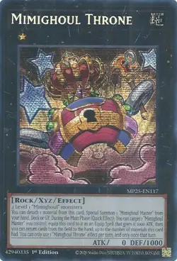 Yugioh! Mimighoul Throne - MP25-EN117 - Prismatic Secret Rare - 1st Edition Near - Image 1