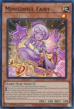 Yugioh! Mimighoul Fairy - ROTA-EN091 - Super Rare - 1st Edition Near Mint, Engli - Image 1