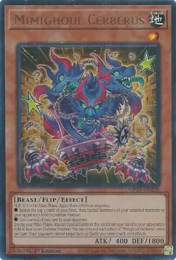 Yugioh! Mimighoul Cerberus - MP25-EN236 - Ultra Rare - 1st Edition Near Mint, En - Image 1