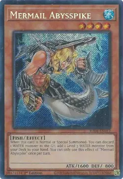 Yugioh! Mermail Abysspike - RA04-EN012 - Secret Rare - 1st Edition Near Mint, En - Image 1
