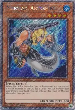 Yugioh! Mermail Abysspike - RA04-EN012 - Platinum Secret Rare - 1st Edition Near - Image 1