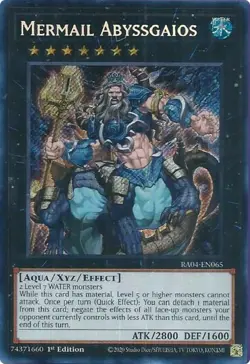 Yugioh! Mermail Abyssgaios - RA04-EN065 - Secret Rare - 1st Edition Near Mint, E - Image 1