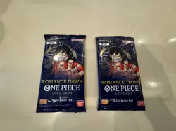 Two - One Piece TCG Romance Dawn OP-01 English Sleeved Booster Pack Sealed, New - Image 1