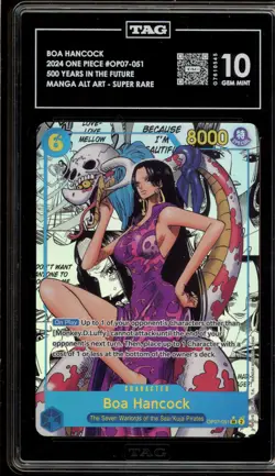 One Piece CCG Boa Hancock 500 Years in the Future Manga Alt Art OP07-051 TAG 10 - Image 1