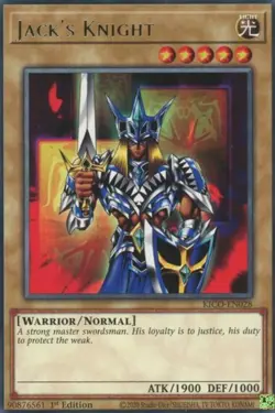 Yugioh! Jack's Knight - KICO-EN028 - Rare - 1st Edition Near Mint, English - Image 1