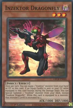 Yugioh! Inzektor Dragonfly - GRCR-EN040 - Super Rare - 1st Edition Near Mint, En - Image 1
