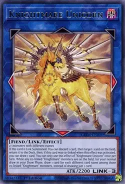 Yugioh! Knightmare Unicorn - GEIM-EN050 - Rare - 1st Edition Near Mint, English - Image 1