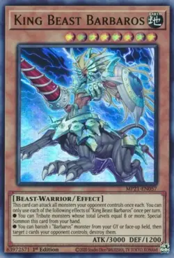 Yugioh! King Beast Barbaros - MP21-EN057 - Ultra Rare - 1st Edition Near Mint, E - Image 1