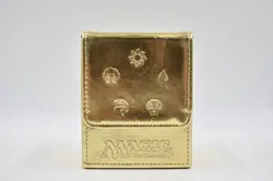 MTG Magic the Gathering Ultra Pro commander deck box gold leatherette flip box - Image 1