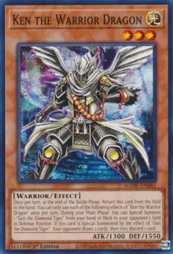 Yugioh! Ken the Warrior Dragon - AGOV-EN081 - Common - 1st Edition Near Mint, En - Image 1