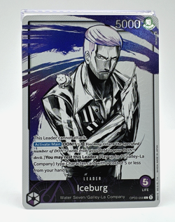 One Piece TCG Iceburg OP03-058 Alt Art Leader Pillars of Strength Pack Fresh NM+ - Image 1