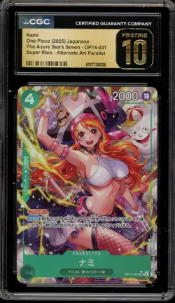 One Piece CCG Nami Japanese Super Rare Alt Art Parallel OP14-031 CGC 10 Pristine - Image 1