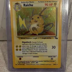 Pokemon Raichu Fossil Holo Rare 14/62 Unlimited 1999 90 HP Trading Card - Image 3