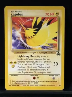 Pokemon Zapdos Promo Regular Wotc Promo Basic 23/53 2000 Trading Card 70 HP - Image 1