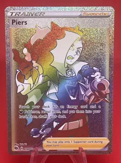 Piers 078/073 Full Art Hyper Secret Rare Rainbow Pokemon Card Nm - Image 1