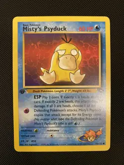 Misty's Psyduck 90/132 Gym Challenge WOTC Pokemon Card 1st Edition - NM - Image 1