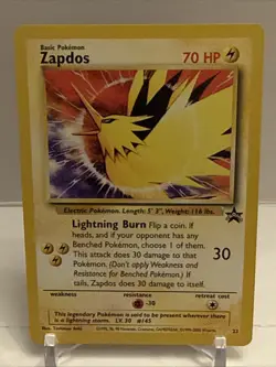 Zapdos 23/53 WoTC Vintage Black Star Promo Pokemon TCG Card 2000 - Image 2
