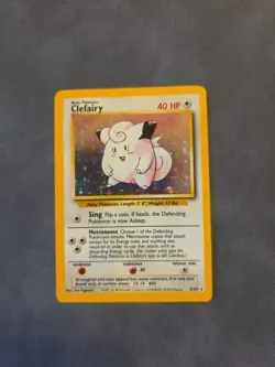 Pokemon Card TCG Clefairy Base Set Holo Rare Card 5/102 Vintage NM - Image 1