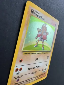 Hitmonchan 7/102 Base Set Holo Rare Unlimited LP Pokemon Card - Image 2