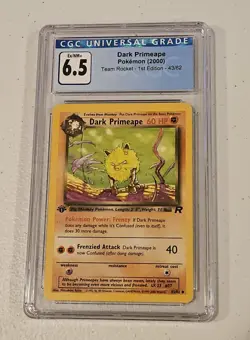 Pokemon TCG Dark Primeape Card 43/82 Team Rocket Unlimited Uncommon CGC 6.5 - Image 1