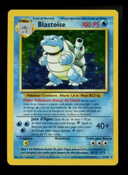 PORTUGUESE Blastoise 2/102 Base Set 1999 Holo Rare WOTC Pokemon Card TCG - Image 1