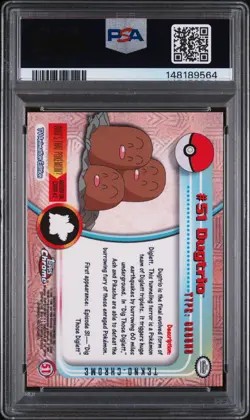 PSA 8 Dugtrio TEKNO 2000 Topps Chrome Pokemon Card #51 NM-MT POP 6! - Image 3