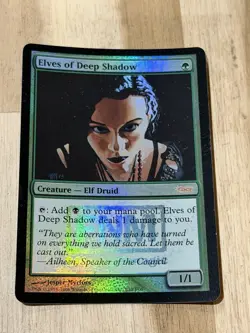 Awesome Magic The Gathering MTG Card Elves Of Deep Shadow Foil FNM Promo Exe/LP - Image 1