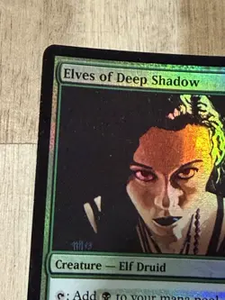 Awesome Magic The Gathering MTG Card Elves Of Deep Shadow Foil FNM Promo Exe/LP - Image 2