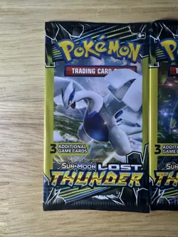 Pokemon Sun & Moon Lost Thunder Booster Mini Packs 4 Packs 3 Cards Each art set - Image 2