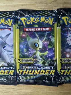 Pokemon Sun & Moon Lost Thunder Booster Mini Packs 4 Packs 3 Cards Each art set - Image 3